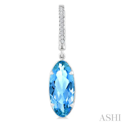 Evoque Gemstone Oval Shape & Diamond Earrings