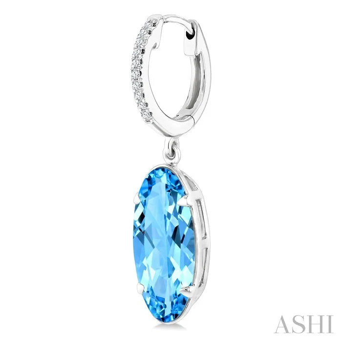 Evoque Gemstone Oval Shape & Diamond Earrings
