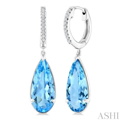 Evoque Gemstone Pear Shape & Diamond Earrings