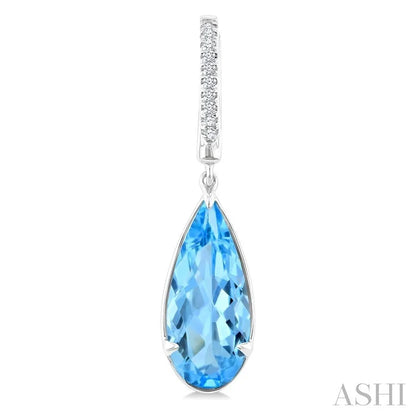 Evoque Gemstone Pear Shape & Diamond Earrings