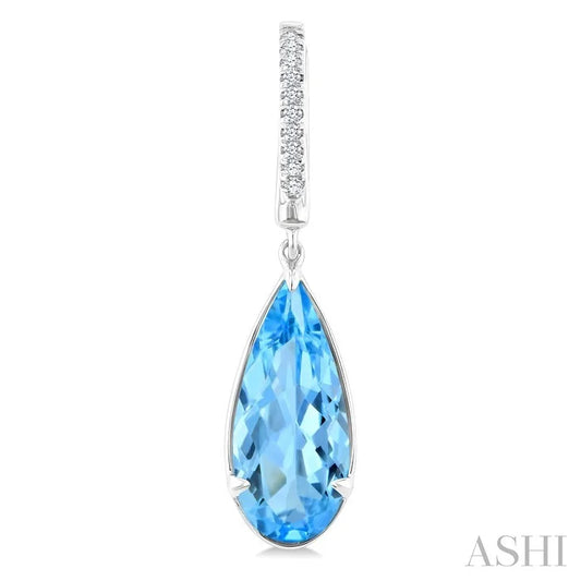 Evoque Gemstone Pear Shape & Diamond Earrings