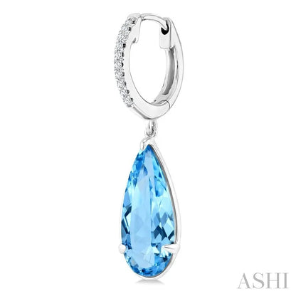 Evoque Gemstone Pear Shape & Diamond Earrings