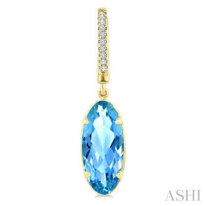 Evoque Gemstone Oval Shape & Diamond Earrings