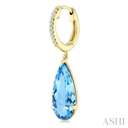 Evoque Gemstone Pear Shape & Diamond Earrings