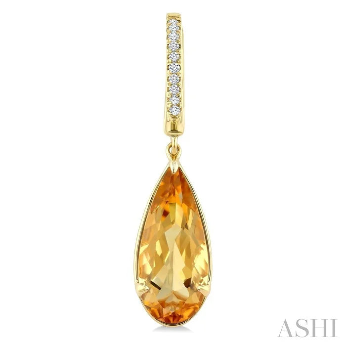 Evoque Gemstone Pear Shape & Diamond Earrings