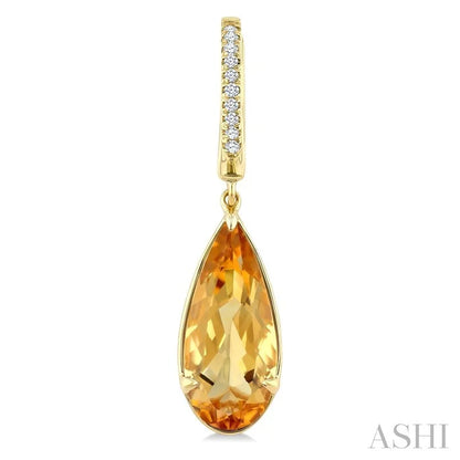Evoque Gemstone Pear Shape & Diamond Earrings