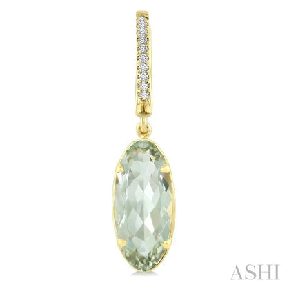 Evoque Gemstone Oval Shape & Diamond Earrings