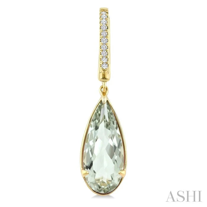 Evoque Gemstone Pear Shape & Diamond Earrings
