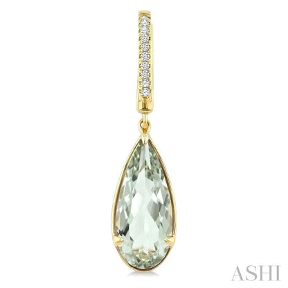 Evoque Gemstone Pear Shape & Diamond Earrings