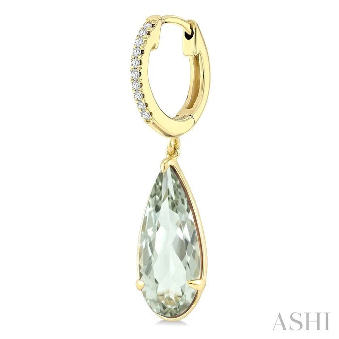Evoque Gemstone Pear Shape & Diamond Earrings