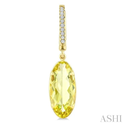 Evoque Gemstone Oval Shape & Diamond Earrings