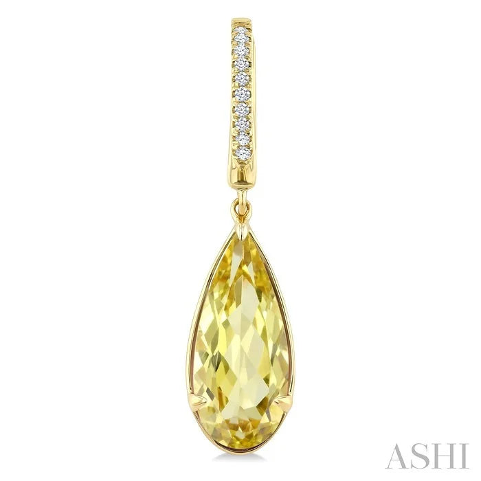 Evoque Gemstone Pear Shape & Diamond Earrings