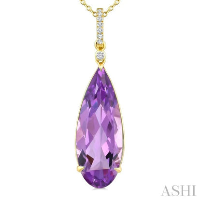 Evoque Gemstone Pear Shape & Diamond Pendant