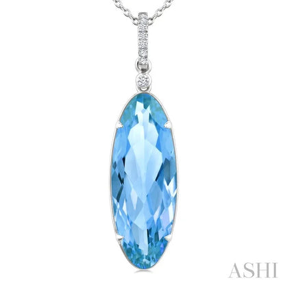 Evoque Gemstone Oval Shape & Diamond Pendant