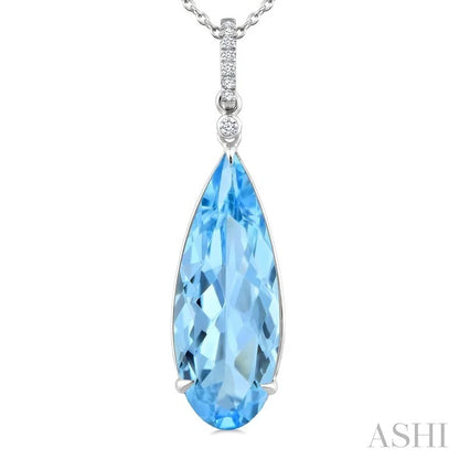 Evoque Gemstone Pear Shape & Diamond Pendant