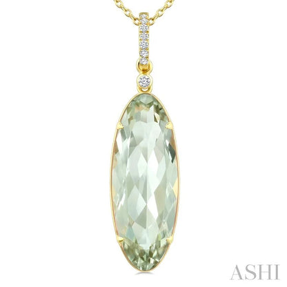 Evoque Gemstone Oval Shape & Diamond Pendant