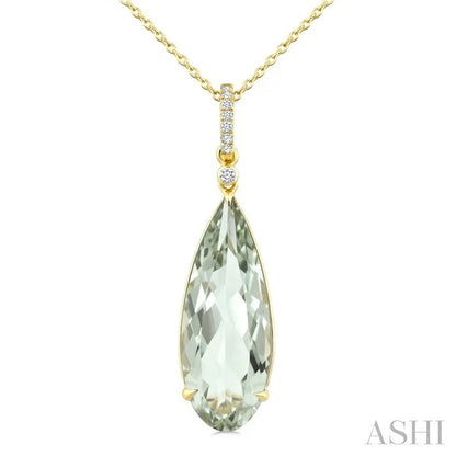 Evoque Gemstone Pear Shape & Diamond Pendant