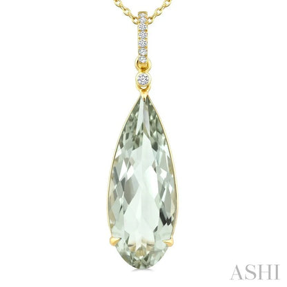 Evoque Gemstone Pear Shape & Diamond Pendant