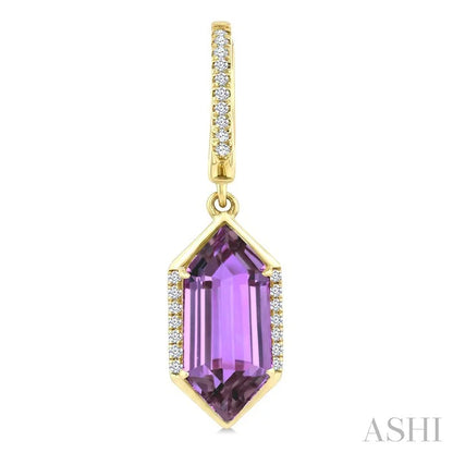 Evoque Gemstone Hexagon Shape & Diamond Earrings