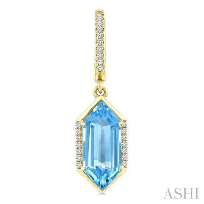 Evoque Gemstone Hexagon Shape & Diamond Earrings