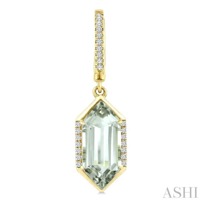 Evoque Gemstone Hexagon Shape & Diamond Earrings