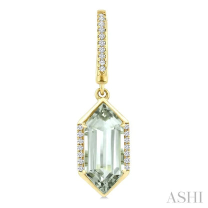 Evoque Gemstone Hexagon Shape & Diamond Earrings