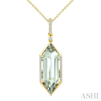 Evoque Gemstone Hexagon Shape & Diamond Pendant