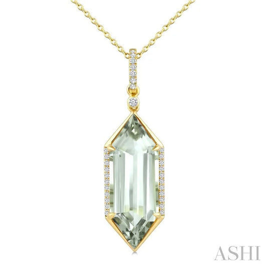 Evoque Gemstone Hexagon Shape & Diamond Pendant