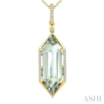 Evoque Gemstone Hexagon Shape & Diamond Pendant
