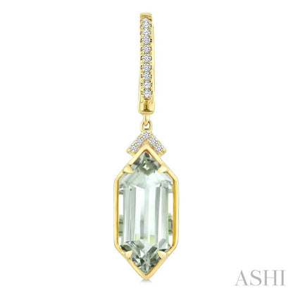 Evoque Gemstone Hexagon Shape & Diamond Earrings