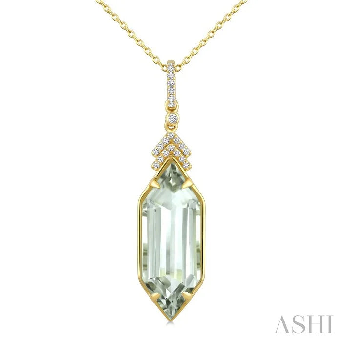 Evoque Gemstone Hexagon Shape & Diamond Pendant