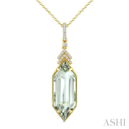 Evoque Gemstone Hexagon Shape & Diamond Pendant