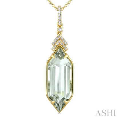 Evoque Gemstone Hexagon Shape & Diamond Pendant