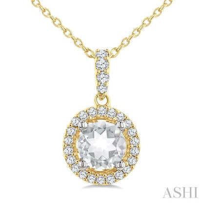 Round Shape Halo Gemstone Pendant