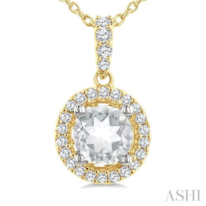Round Shape Halo Gemstone Pendant