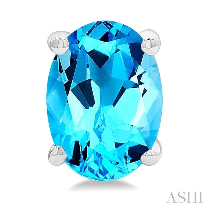 Oval Shape Gemstone Stud Earrings