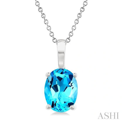 Oval Shape Gemstone Solitaire Pendant