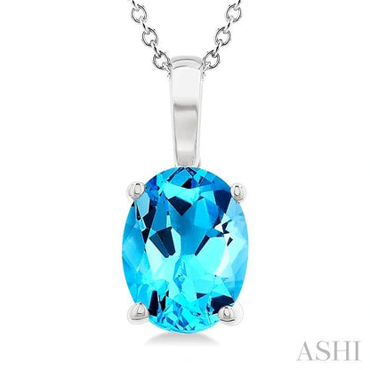Oval Shape Gemstone Solitaire Pendant