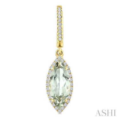 Evoque Gemstone Marquise Shape & Halo Diamond Earrings