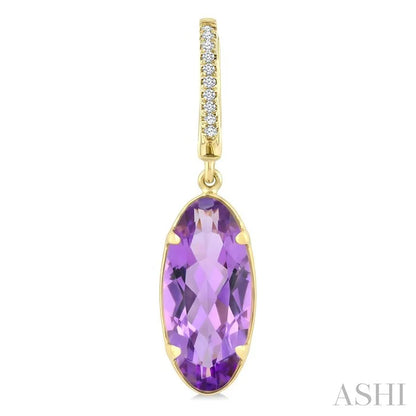 Evoque Gemstone Oval Shape & Diamond Earrings