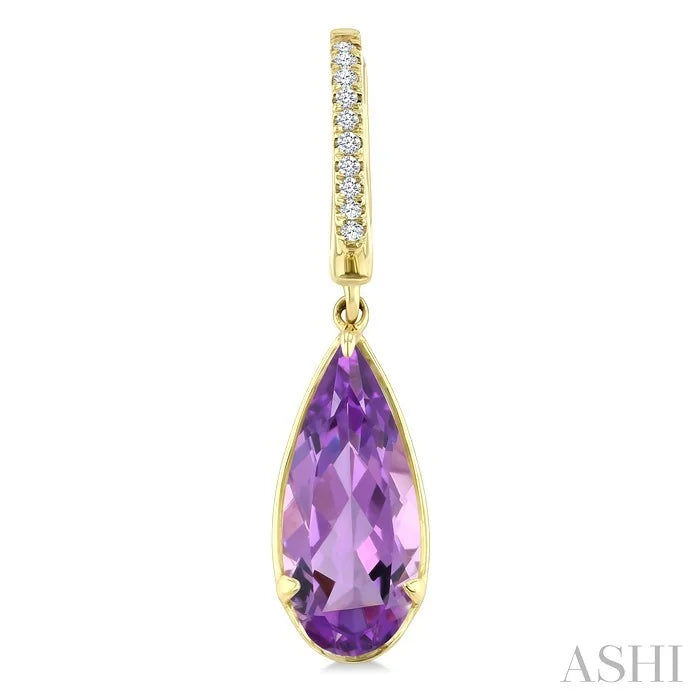 Evoque Gemstone Pear Shape & Diamond Earrings