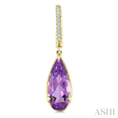 Evoque Gemstone Pear Shape & Diamond Earrings