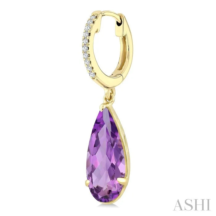 Evoque Gemstone Pear Shape & Diamond Earrings