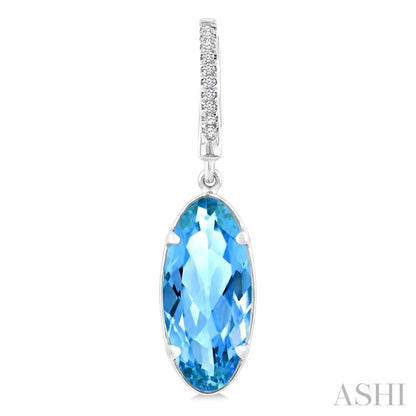 Evoque Gemstone Oval Shape & Diamond Earrings