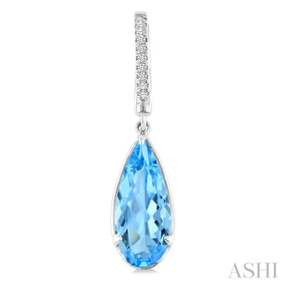 Evoque Gemstone Pear Shape & Diamond Earrings