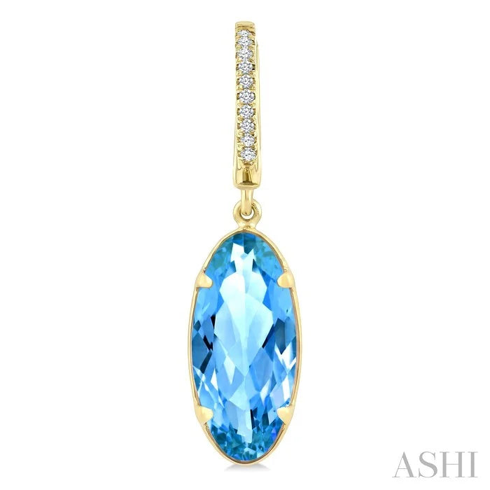 Evoque Gemstone Oval Shape & Diamond Earrings