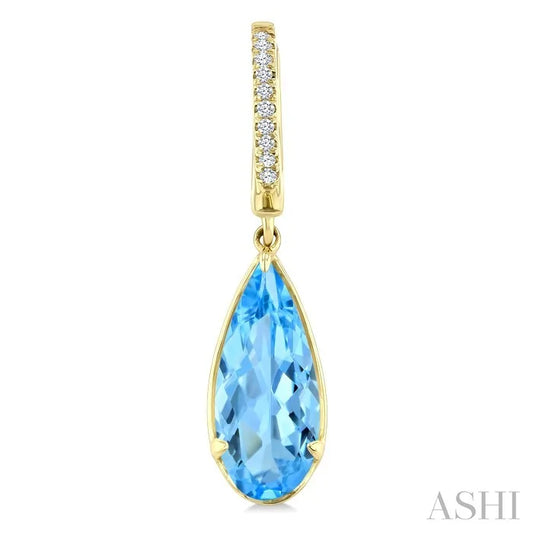 Evoque Gemstone Pear Shape & Diamond Earrings