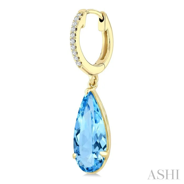 Evoque Gemstone Pear Shape & Diamond Earrings