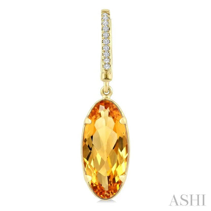 Evoque Gemstone Oval Shape & Diamond Earrings