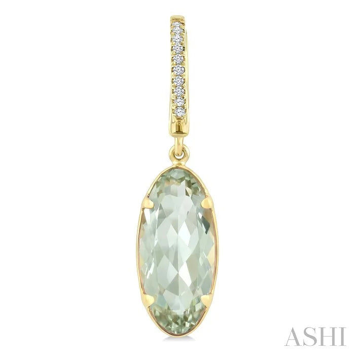 Evoque Gemstone Oval Shape & Diamond Earrings